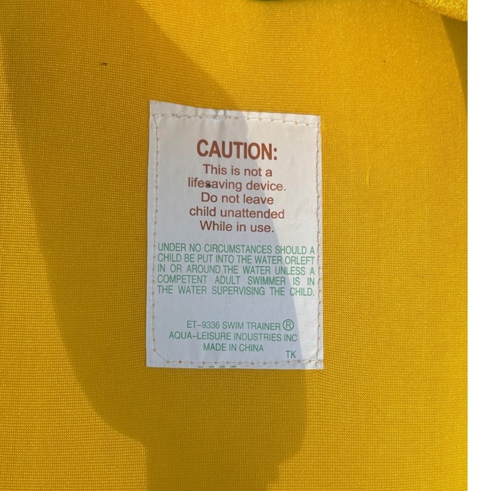 Aqua Leisure Swim Trainer M/L Yellow Foam Pad SwimSchool Level 3 2002 Vintage - Picture 7 of 8